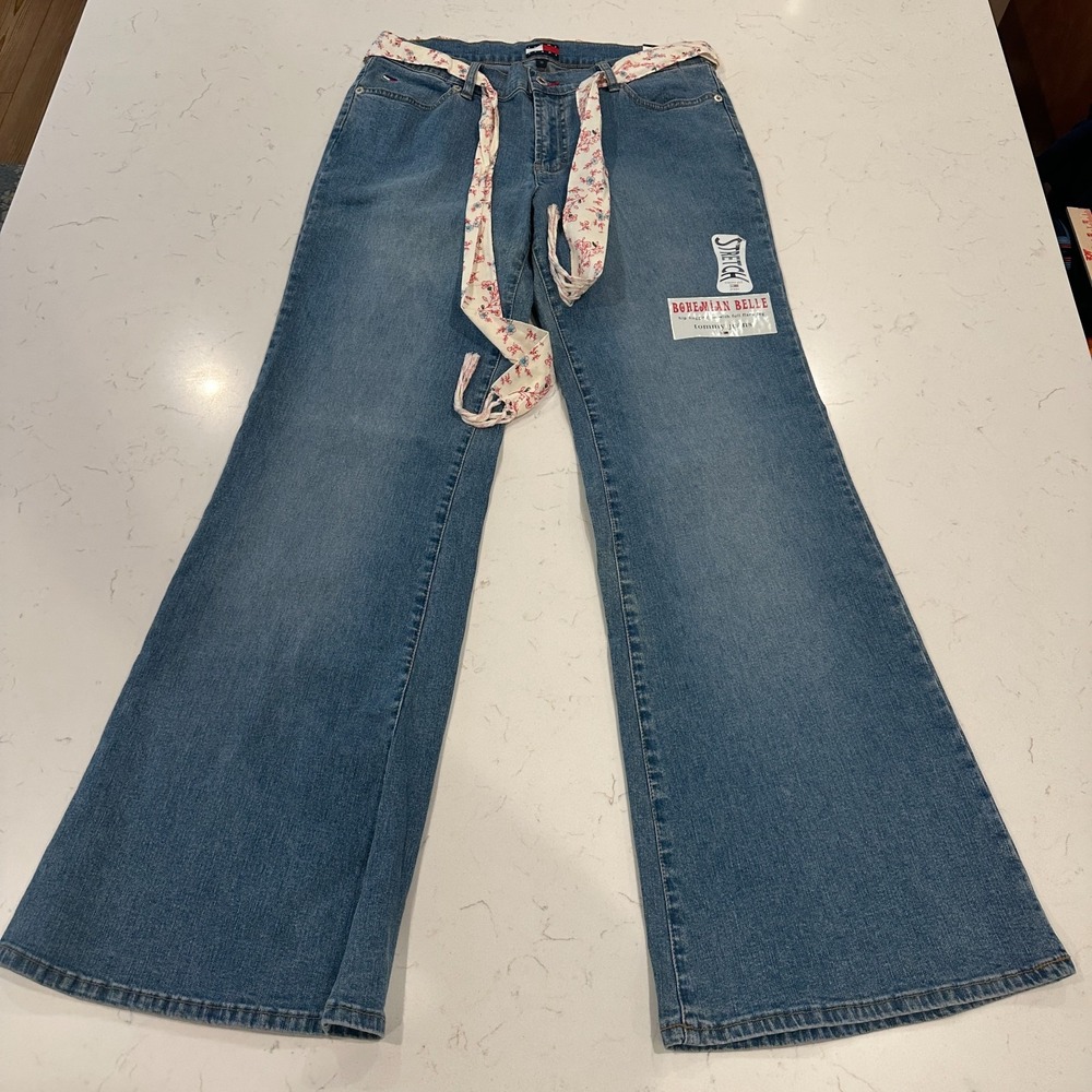Tommy Hilfiger Bohemian Belle Womens Flare Jeans Blue Wide Leg Size 11 NWT